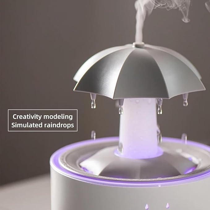 🌧️🎵 Audio Humidifier with Rain Effect – LED Aromatherapy Diffuser & Sleep Night Light