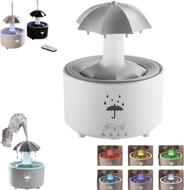 🌧️🎵 Audio Humidifier with Rain Effect – LED Aromatherapy Diffuser & Sleep Night Light