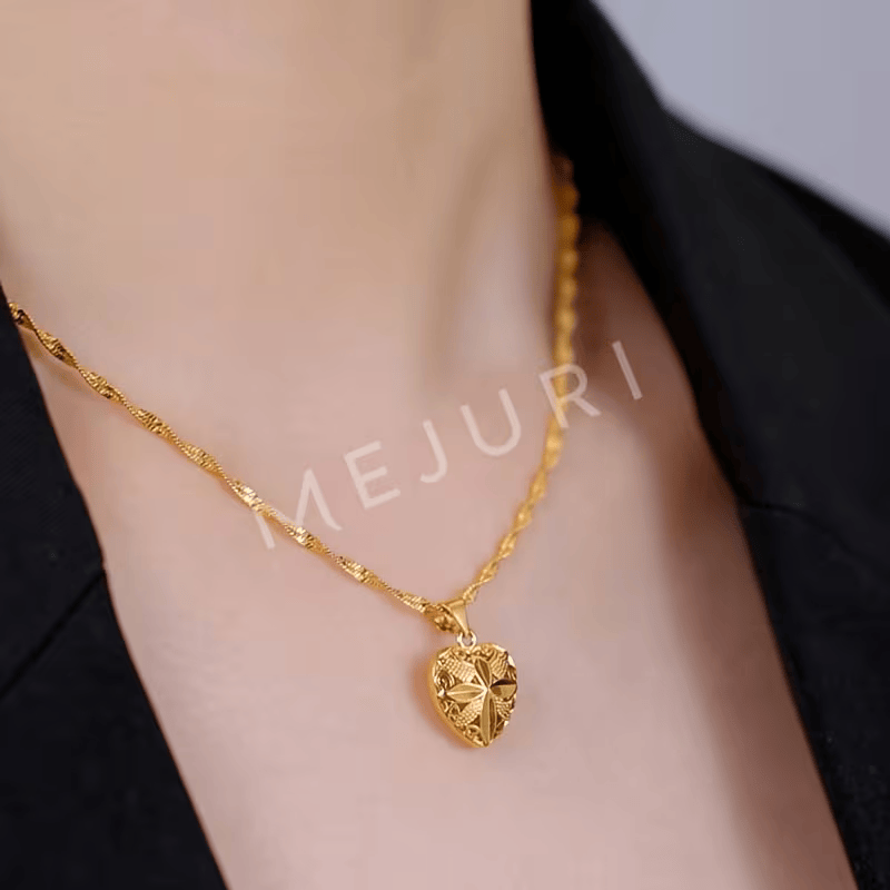 Elegant Couple Hug Pendant Necklace – Romantic Love Necklace with ear studs for Women | Gold Plated Heart Jewelry Gift for Girlfriend, Wife & Anniversary