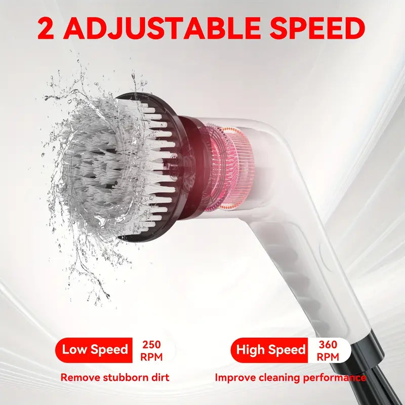 🧼⚡ 5-in-1 Electric Spin Scrubber – Cordless Handheld Power Cleaning Brush with 5 Replaceable Heads for Bathroom, Kitchen & Shoes